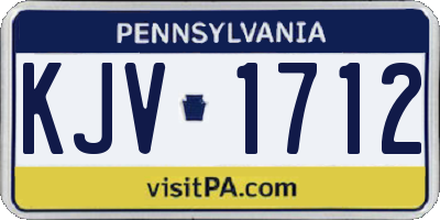 PA license plate KJV1712