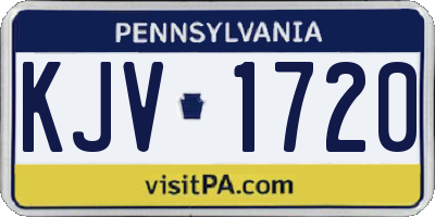 PA license plate KJV1720