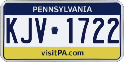 PA license plate KJV1722