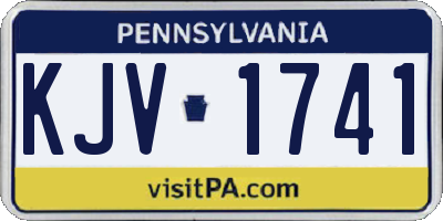 PA license plate KJV1741