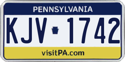 PA license plate KJV1742