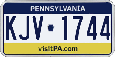 PA license plate KJV1744