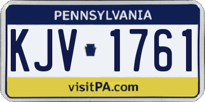 PA license plate KJV1761