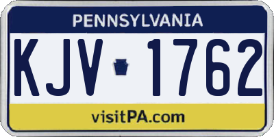 PA license plate KJV1762