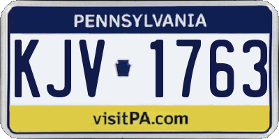 PA license plate KJV1763