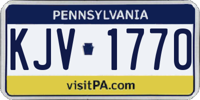 PA license plate KJV1770