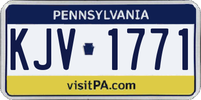 PA license plate KJV1771