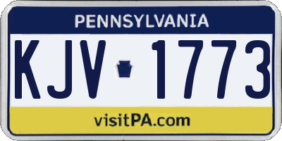 PA license plate KJV1773