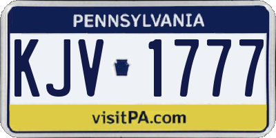 PA license plate KJV1777