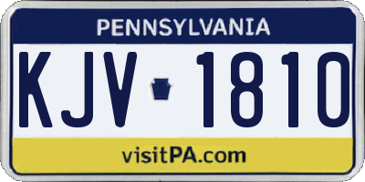 PA license plate KJV1810