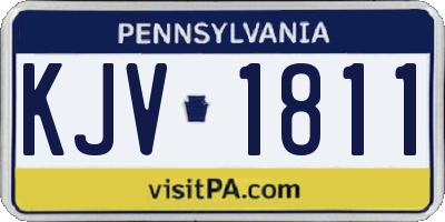 PA license plate KJV1811