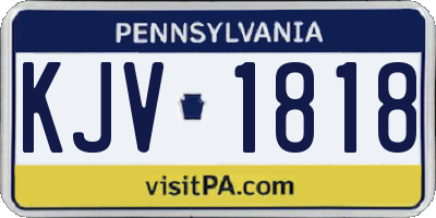 PA license plate KJV1818