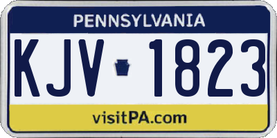 PA license plate KJV1823