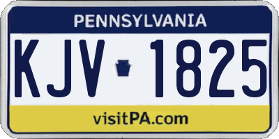 PA license plate KJV1825