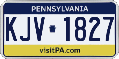 PA license plate KJV1827