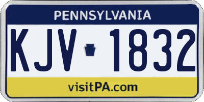 PA license plate KJV1832