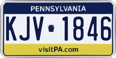 PA license plate KJV1846