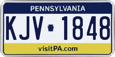 PA license plate KJV1848