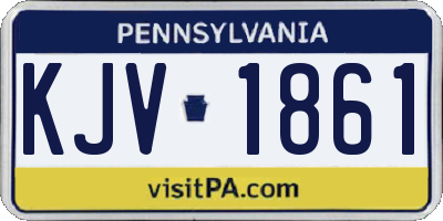 PA license plate KJV1861