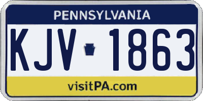 PA license plate KJV1863