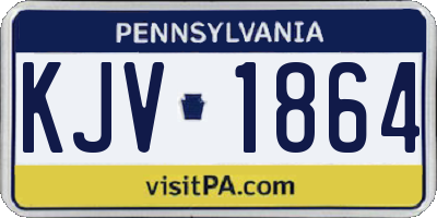 PA license plate KJV1864