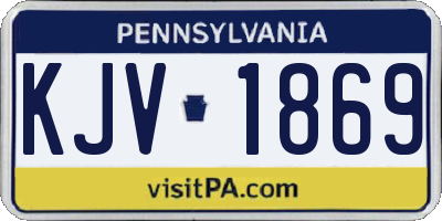 PA license plate KJV1869