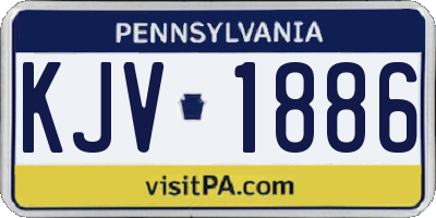 PA license plate KJV1886