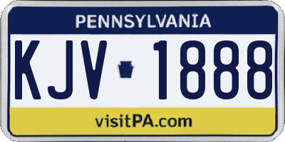 PA license plate KJV1888