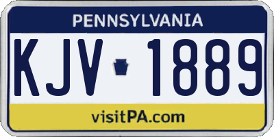 PA license plate KJV1889