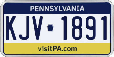 PA license plate KJV1891