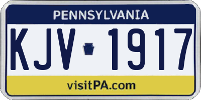 PA license plate KJV1917