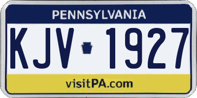 PA license plate KJV1927