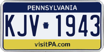 PA license plate KJV1943