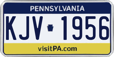 PA license plate KJV1956