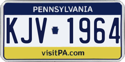 PA license plate KJV1964