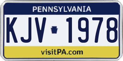 PA license plate KJV1978