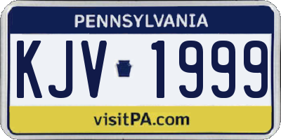 PA license plate KJV1999