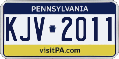 PA license plate KJV2011