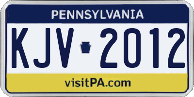 PA license plate KJV2012