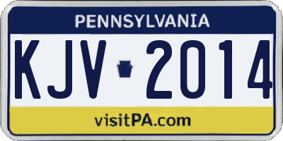 PA license plate KJV2014
