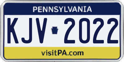 PA license plate KJV2022