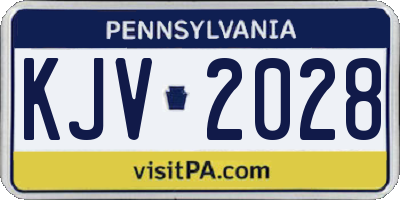 PA license plate KJV2028