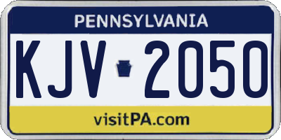 PA license plate KJV2050