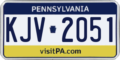PA license plate KJV2051