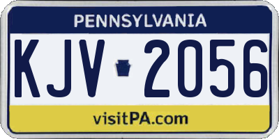 PA license plate KJV2056