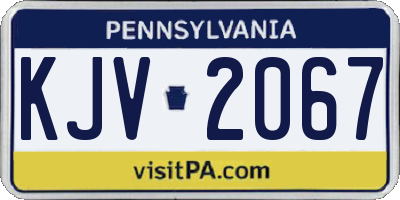 PA license plate KJV2067