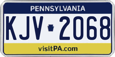 PA license plate KJV2068