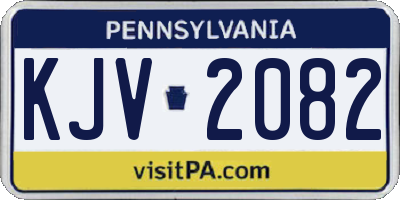 PA license plate KJV2082
