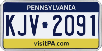PA license plate KJV2091