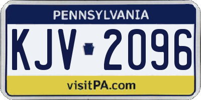 PA license plate KJV2096